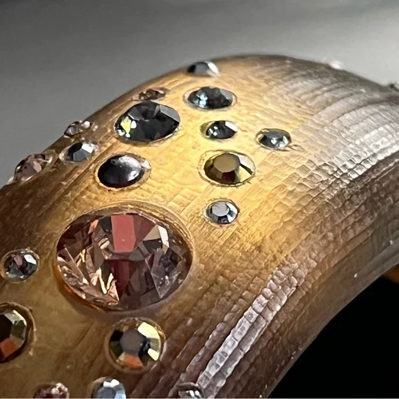 Alexis Bittar Lucite Crystal Hinged Bangle Bracelet*